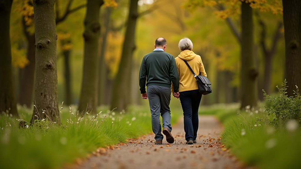 Group walking on a trail